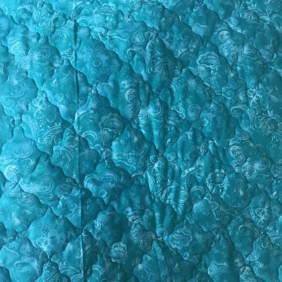 Hand Crafted Quilt Turquoise and Red - Picture 13 of 15